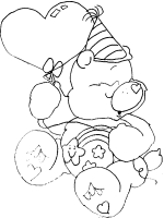 A coloring page of care bears